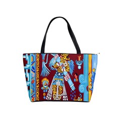 Mexico Puebla Mural Ethnic Aztec Shoulder Handbags by Celenk