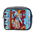 Mexico Puebla Mural Ethnic Aztec Mini Toiletries Bag 2-Side Front