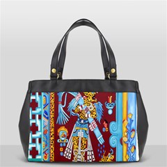 Mexico Puebla Mural Ethnic Aztec Office Handbags by Celenk