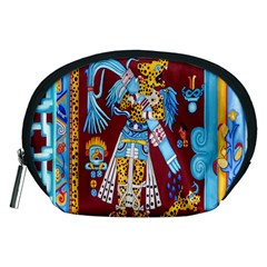 Mexico Puebla Mural Ethnic Aztec Accessory Pouches (medium)  by Celenk