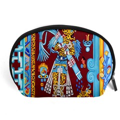 Mexico Puebla Mural Ethnic Aztec Accessory Pouches (large)  by Celenk