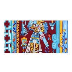 Mexico Puebla Mural Ethnic Aztec Satin Wrap by Celenk