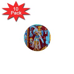 Mexico Puebla Mural Ethnic Aztec 1  Mini Magnet (10 Pack)  by Celenk