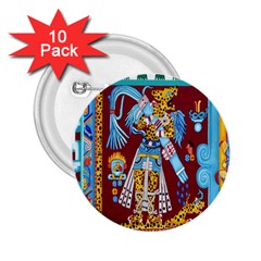 Mexico Puebla Mural Ethnic Aztec 2 25  Buttons (10 Pack)  by Celenk