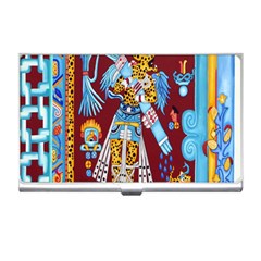 Mexico Puebla Mural Ethnic Aztec Business Card Holders by Celenk