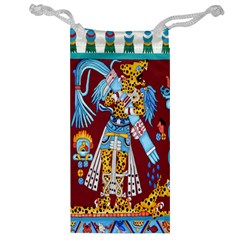 Mexico Puebla Mural Ethnic Aztec Jewelry Bag by Celenk