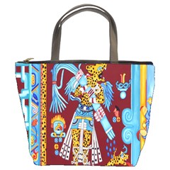 Mexico Puebla Mural Ethnic Aztec Bucket Bags by Celenk