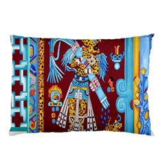 Mexico Puebla Mural Ethnic Aztec Pillow Case by Celenk