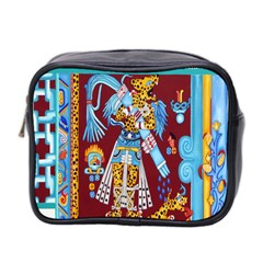 Mexico Puebla Mural Ethnic Aztec Mini Toiletries Bag 2-side by Celenk