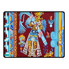 Mexico Puebla Mural Ethnic Aztec Fleece Blanket (small) by Celenk