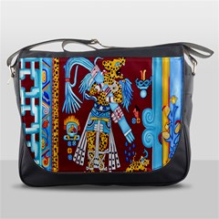 Mexico Puebla Mural Ethnic Aztec Messenger Bags by Celenk