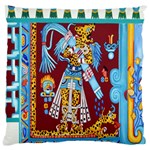 Mexico Puebla Mural Ethnic Aztec Large Cushion Case (Two Sides) Front