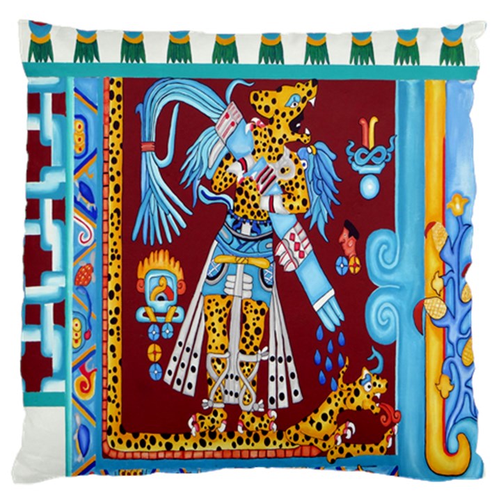 Mexico Puebla Mural Ethnic Aztec Large Cushion Case (Two Sides)