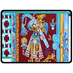 Mexico Puebla Mural Ethnic Aztec Double Sided Fleece Blanket (large)  by Celenk