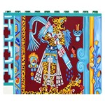 Mexico Puebla Mural Ethnic Aztec Double Sided Flano Blanket (Small)  50 x40  Blanket Back