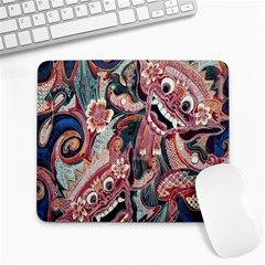 Indonesia Bali Batik Fabric Large Mousepads by Celenk