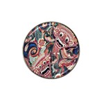 Indonesia Bali Batik Fabric Hat Clip Ball Marker Front