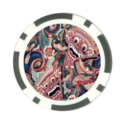 Indonesia Bali Batik Fabric Poker Chip Card Guard (10 Pack) by Celenk