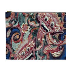 Indonesia Bali Batik Fabric Cosmetic Bag (xl) by Celenk