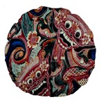 Indonesia Bali Batik Fabric Large 18  Premium Round Cushions Front