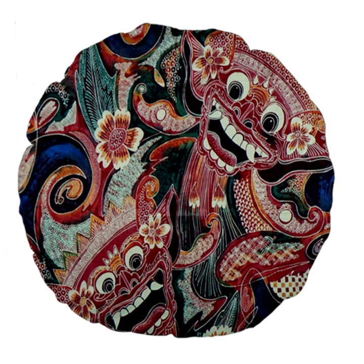 Indonesia Bali Batik Fabric Large 18  Premium Round Cushions