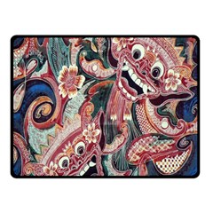 Indonesia Bali Batik Fabric Double Sided Fleece Blanket (small)  by Celenk