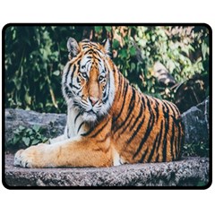 Animal Big Cat Safari Tiger Fleece Blanket (medium)  by Celenk