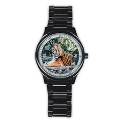 Animal Big Cat Safari Tiger Stainless Steel Round Watch by Celenk