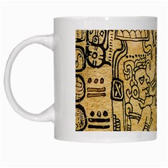 Mystery Pattern Pyramid Peru Aztec Font Art Drawing Illustration Design Text Mexico History Indian White Mugs by Celenk