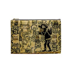 Mystery Pattern Pyramid Peru Aztec Font Art Drawing Illustration Design Text Mexico History Indian Cosmetic Bag (medium)  by Celenk