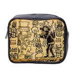 Mystery Pattern Pyramid Peru Aztec Font Art Drawing Illustration Design Text Mexico History Indian Mini Toiletries Bag 2-Side Front