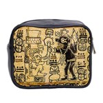 Mystery Pattern Pyramid Peru Aztec Font Art Drawing Illustration Design Text Mexico History Indian Mini Toiletries Bag 2-Side Back