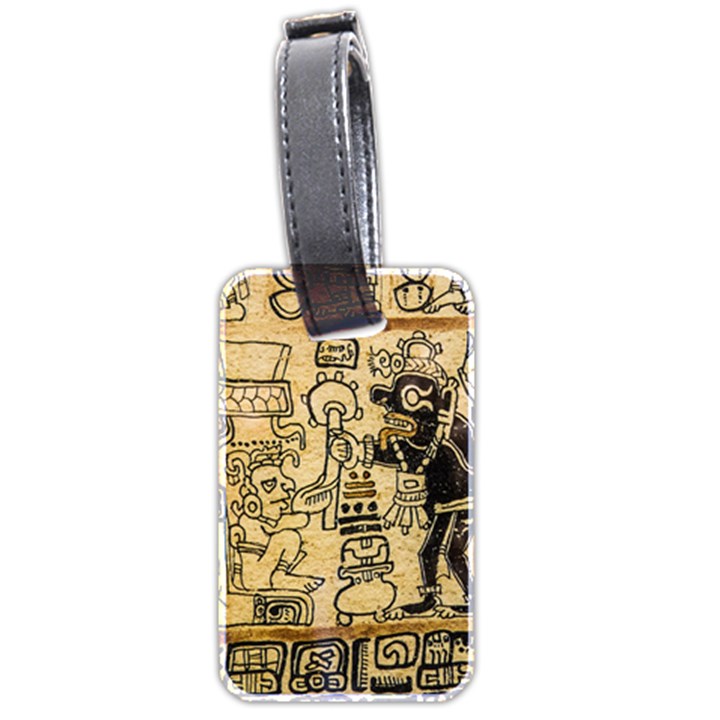 Mystery Pattern Pyramid Peru Aztec Font Art Drawing Illustration Design Text Mexico History Indian Luggage Tags (Two Sides)