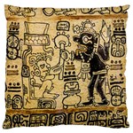 Mystery Pattern Pyramid Peru Aztec Font Art Drawing Illustration Design Text Mexico History Indian Large Cushion Case (One Side) Front