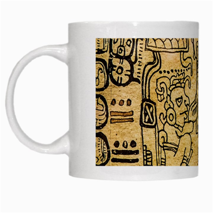 Mystery Pattern Pyramid Peru Aztec Font Art Drawing Illustration Design Text Mexico History Indian White Mugs