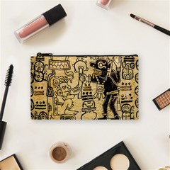 Mystery Pattern Pyramid Peru Aztec Font Art Drawing Illustration Design Text Mexico History Indian Cosmetic Bag (small)  by Celenk