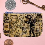 Mystery Pattern Pyramid Peru Aztec Font Art Drawing Illustration Design Text Mexico History Indian Large Coin Purse Front