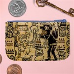 Mystery Pattern Pyramid Peru Aztec Font Art Drawing Illustration Design Text Mexico History Indian Large Coin Purse Back