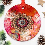 Mandala Art Design Pattern Ethnic Ornament (Round) Front