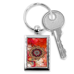 Mandala Art Design Pattern Ethnic Key Chains (rectangle)  by Celenk