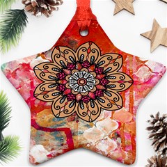 Mandala Art Design Pattern Ethnic Star Ornament (two Sides) by Celenk