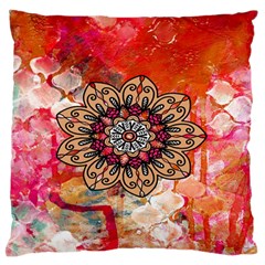 Mandala Art Design Pattern Ethnic Large Flano Cushion Case (one Side) by Celenk