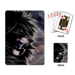 Angry Lion Digital Art Hd Playing Card by Celenk