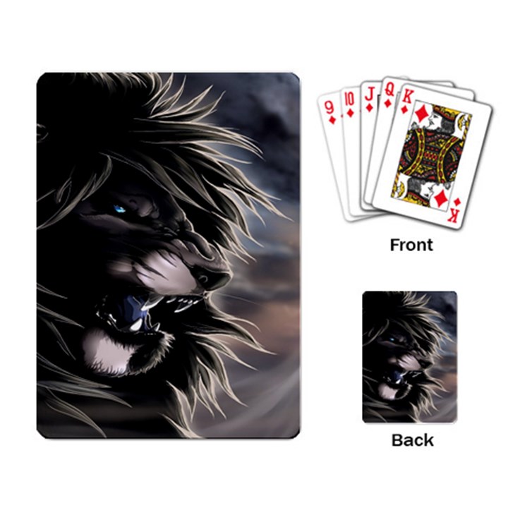 Angry Lion Digital Art Hd Playing Card