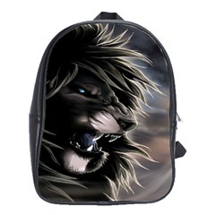 Angry Lion Digital Art Hd School Bag (large) by Celenk