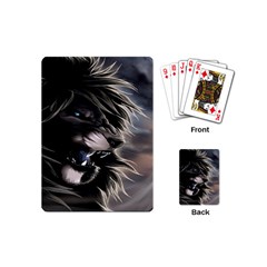 Angry Lion Digital Art Hd Playing Cards (mini)  by Celenk