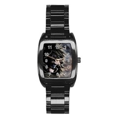 Angry Lion Digital Art Hd Stainless Steel Barrel Watch by Celenk