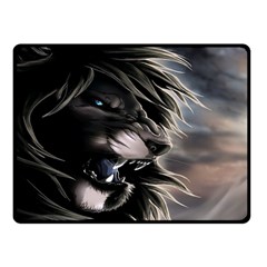 Angry Lion Digital Art Hd Double Sided Fleece Blanket (small)  by Celenk