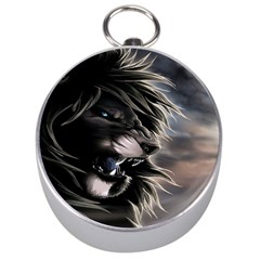 Angry Lion Digital Art Hd Silver Compasses by Celenk