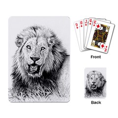 Lion Wildlife Art And Illustration Pencil Playing Card by Celenk